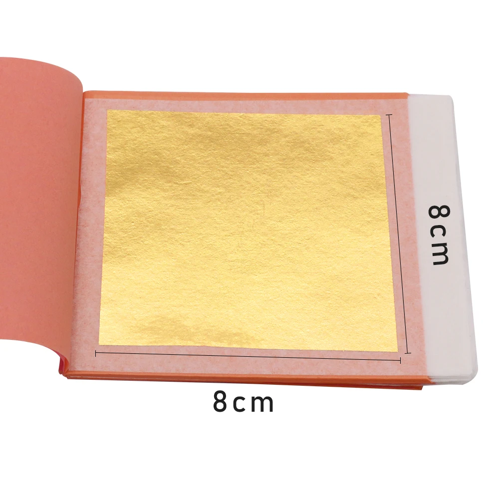 25 Sheets/ Transfer Pack 8 x 8 cm Genuine Pure Gold Leaf for Food Wine Decoration 24K Edible Gold Foil Paper