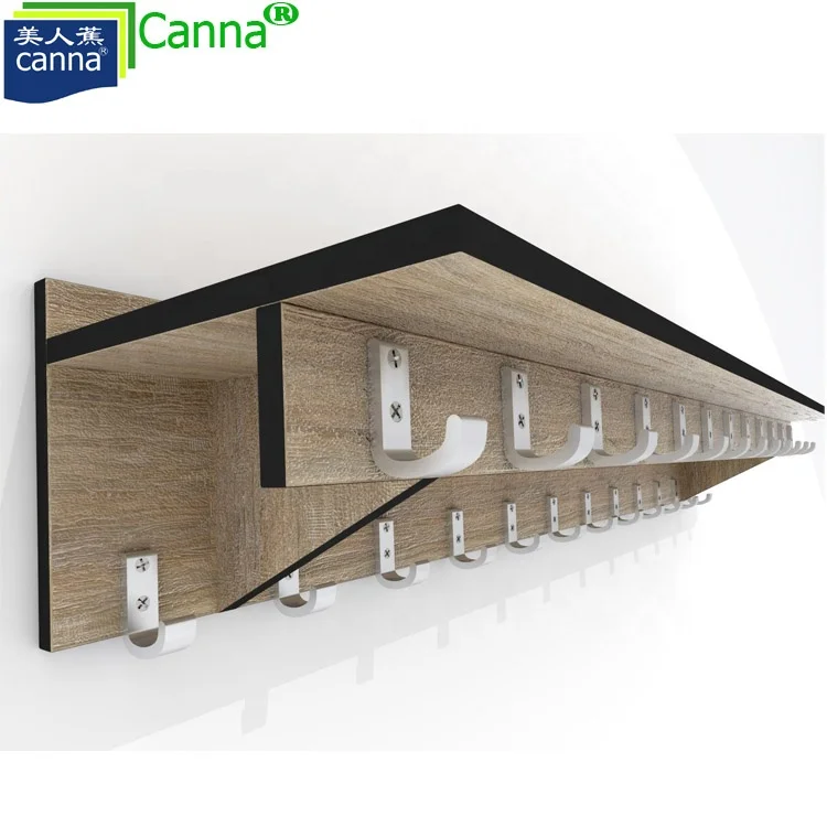 Compact HPL NT Surfaces Special Wood Color Wardrobe with Shelf and Coat Hooks