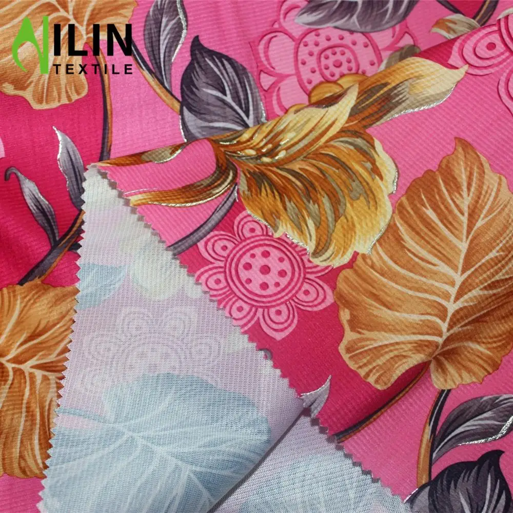 Трикотажная флисовая ткань из полиэстера fdy AOP, трикотажная ткань с принтом для платьев