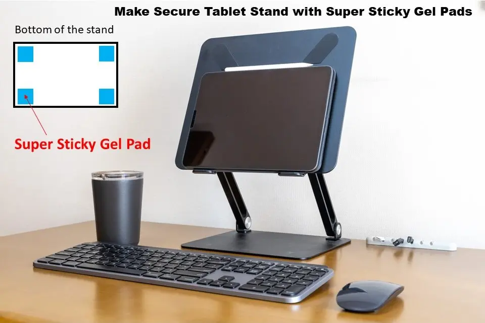 Обеспечивает безопасность точки продаж без создания отверстий! Антивор, супер липкие гелевые прокладки для подставки для планшета