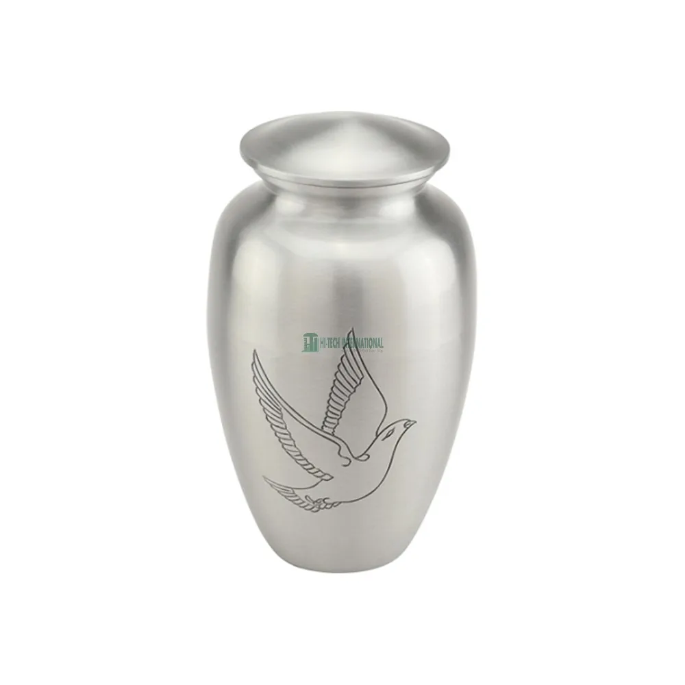 Bird Engraved Adult Cremation Urns - Metal Handmade Aluminum Cremation Urn - High Quality Bulk Keepsake Urn - India Manufacturer