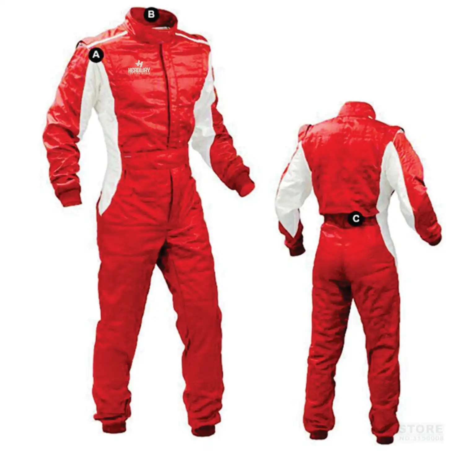 
Unisex Two Layer Quilted Car Racing Karting Suit Car Motorcycle Racing Club Exercise Clothing Overalls Suit Waterproof 