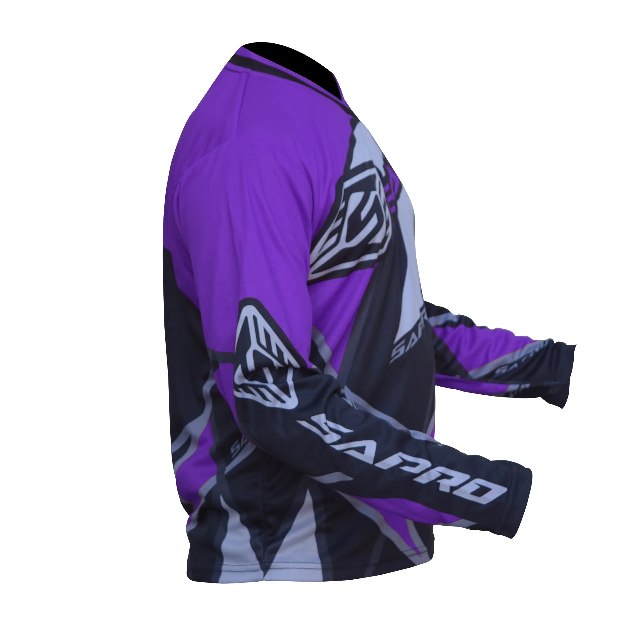 PURPLE POLYGONAL High Quality Motocross Jersey Made of 100% Polyester ODM & OEM Micro Mesh Fabric with Never Fading Color Design