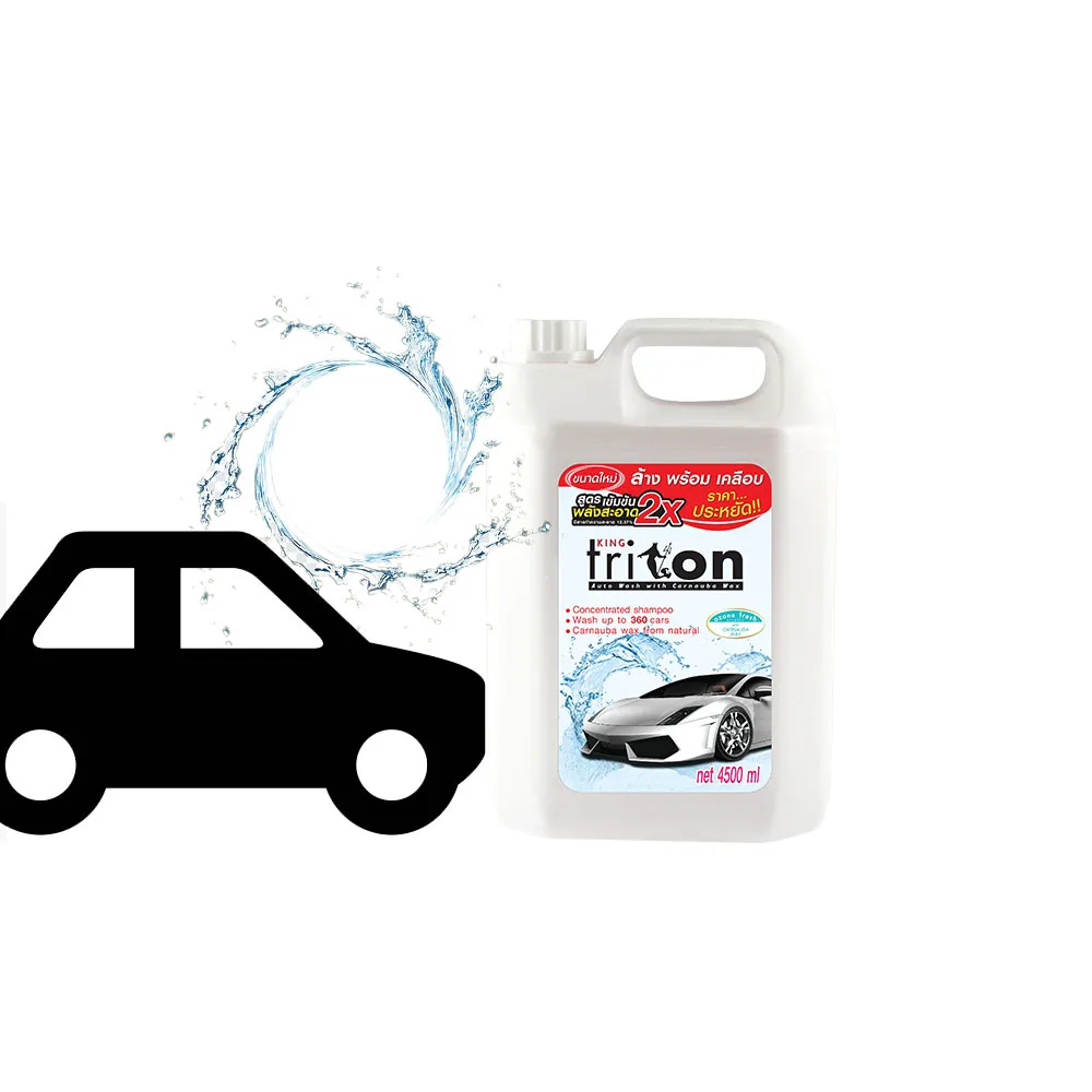 King Triton Concentrated Shampoo with Carnauba Wax for Car Wash Shop Wash up to 360 cars Big Size 4500ml Ozone Fresh Scented