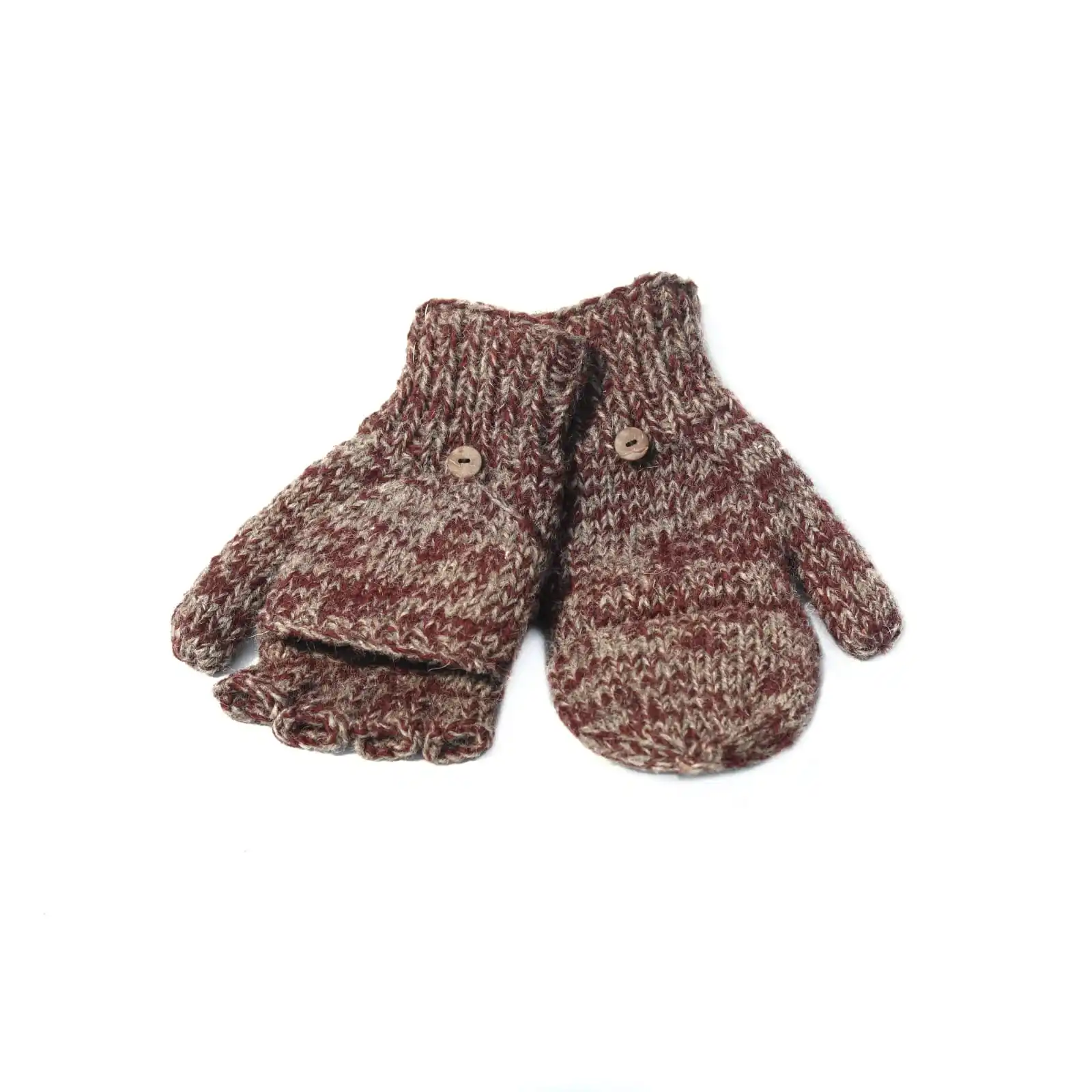 Woolen  Hunter  Gloves Mitten Folding  with button warm 100% wool