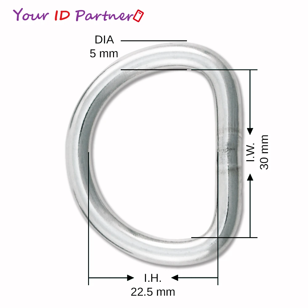 Welded D Rings Steel Stainless Steel Hardware Ring Metal Shiny Smooth Metal Accessories Hollow D Rings For Horse Halter or Other