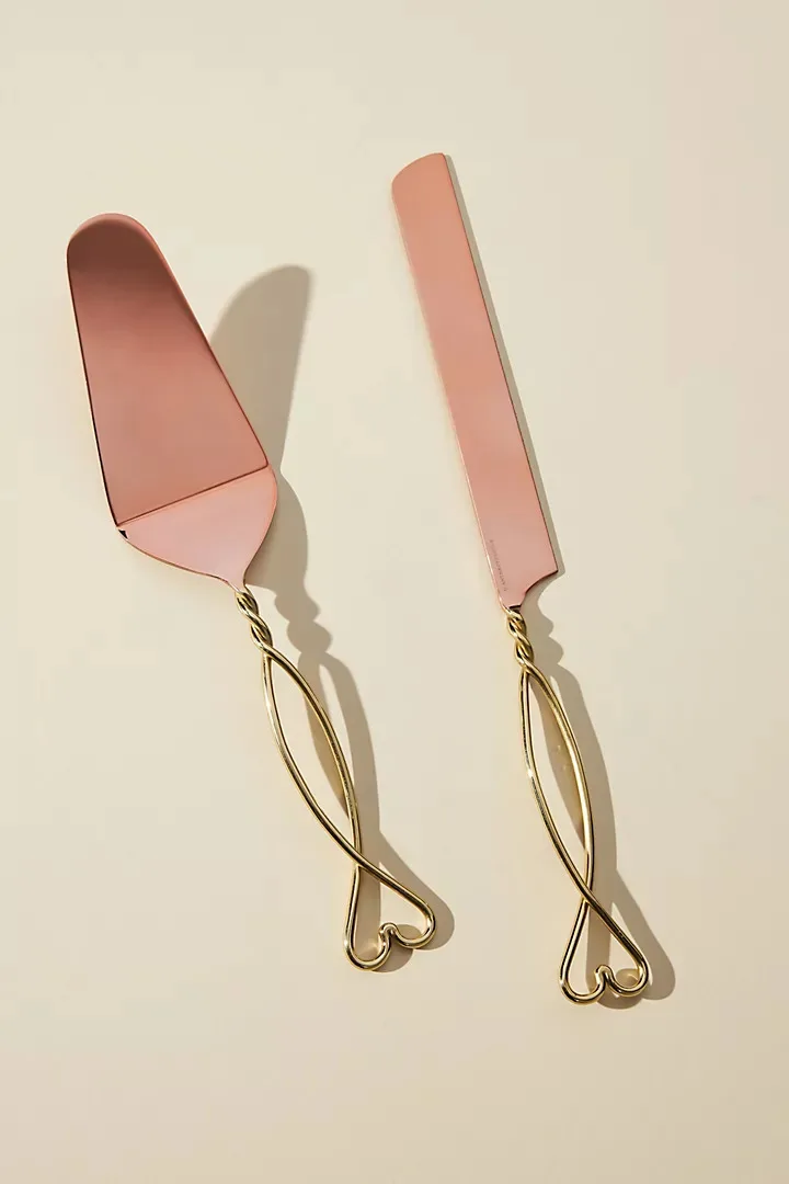 Luxury Silverware Stainless Steel Flatware  Cutlery Set Copper Cutlery