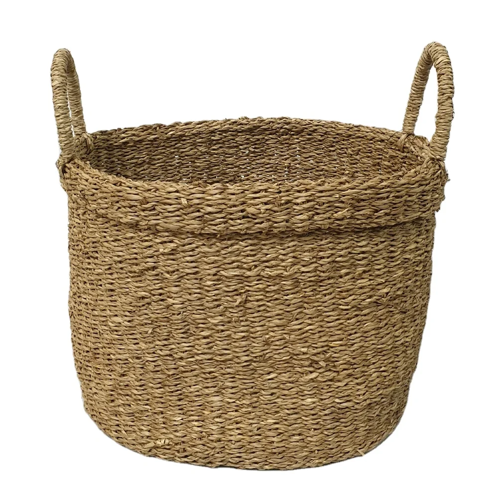 Плетеная солома от производителя домашняя корзина для растений dercor белья из морских водорослей с ручками плетеная фруктов