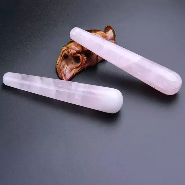  Натуральная Высококачественная Массажная палочка из розового кварца
