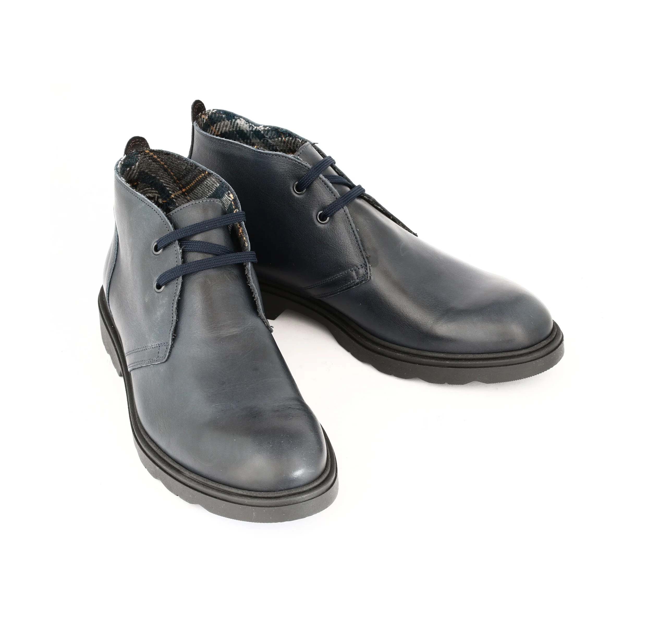 MEN FASHION ANKLE BOOT IN BRUSHED GENUINE LEATHER WITH FABRIC SIDE INTERIOR