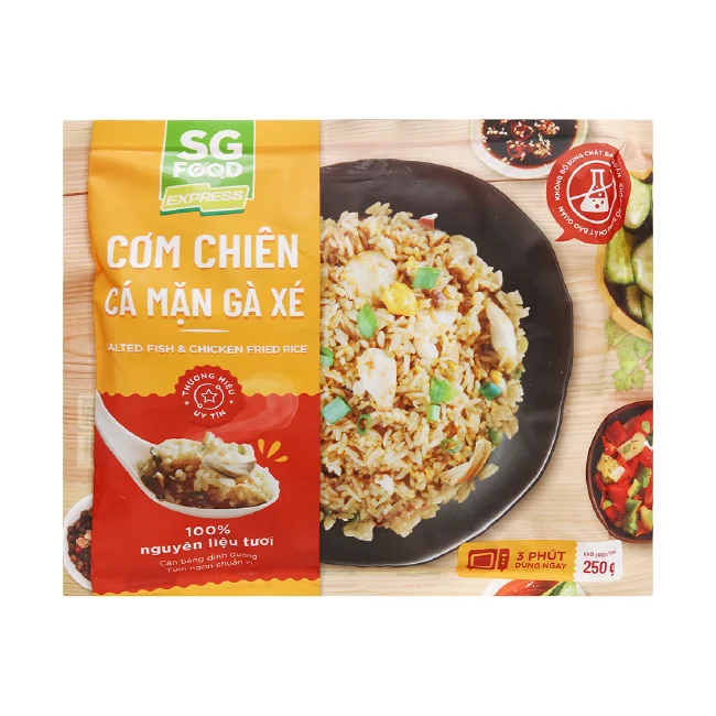 Wholesale Vietnam instant food 100% fresh ingredients Salted fish & Chicken fried rice