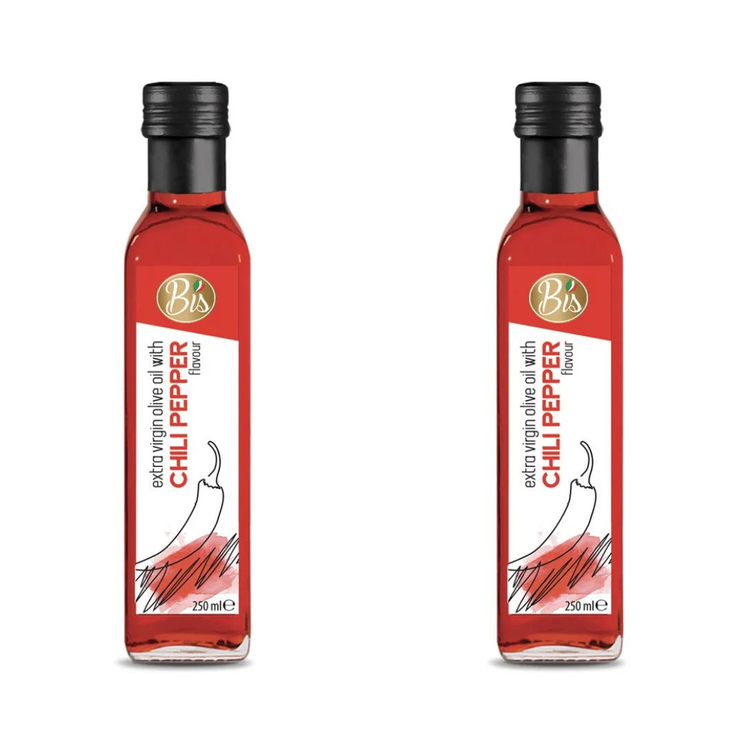 Made in Italy Top quality extravirgin olive oil with chili pepper flavour 250ml Bis brand and Private Label