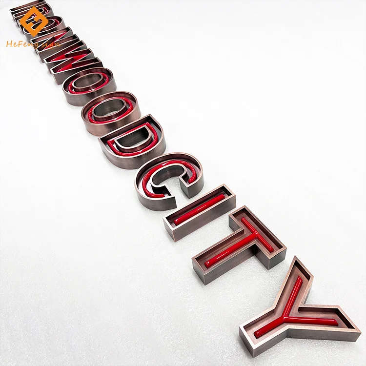 Пользовательские 3d передние светодиодные буквы из нержавеющей стали кофейный бар бутиковый магазин рекламный знак