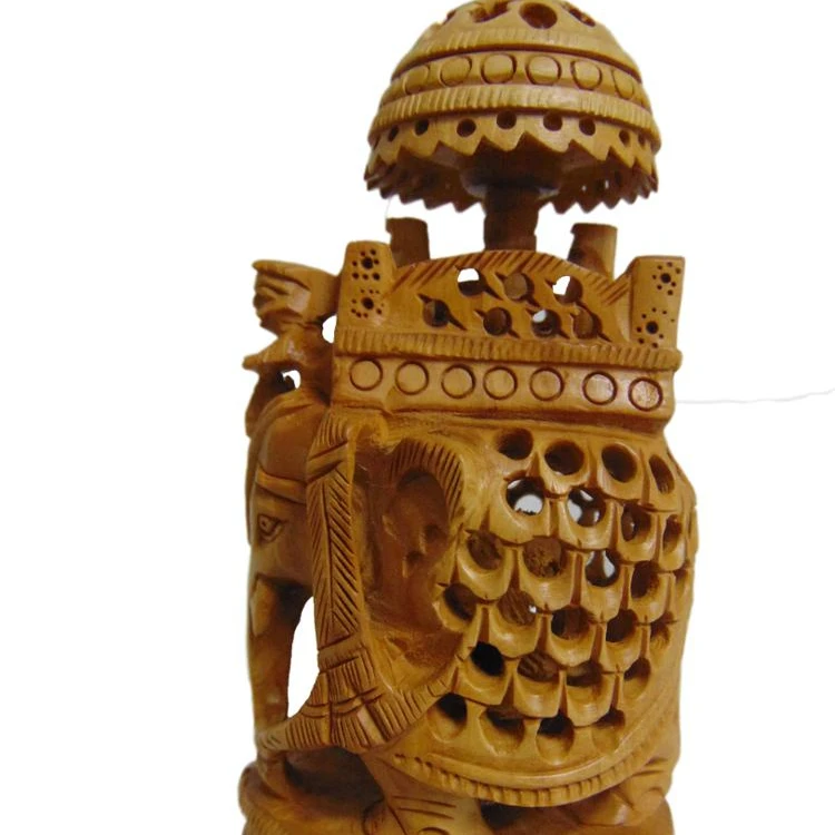  Hand Carved Indian Royal Elephant Figurine