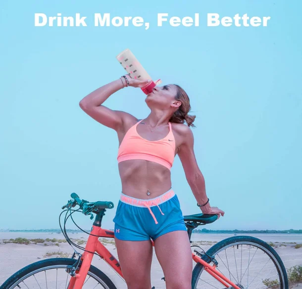  Мотивирующая бутылка для воды без бисфенола А с маркером времени и соломинкой-64 унции не содержит Бисфенол многоразовая матовая большая Спортивная