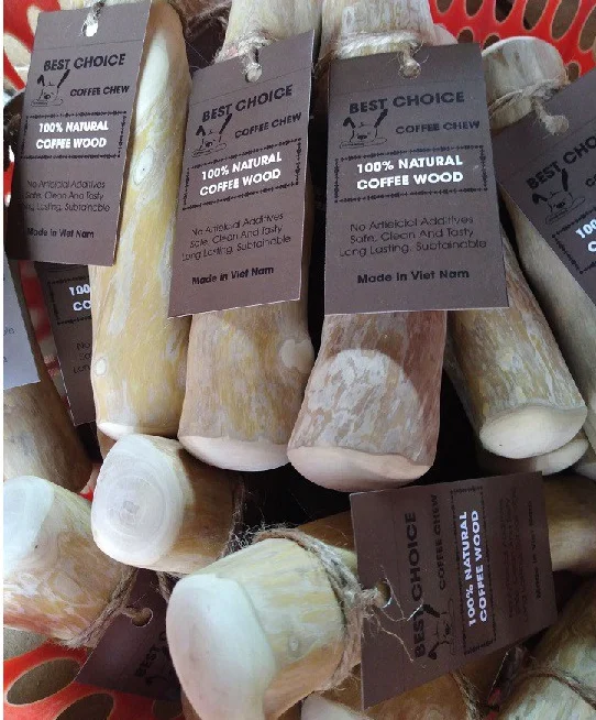 Жевательная игрушка для собак деревянная жевательная с веревкой кофейная java/Hana 0084 901 006