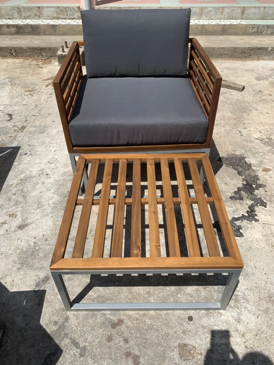 Оптовая продажа ручной Большой Угловой Диван из акации с металлическим каркасом набор для гостиной кожаный диван