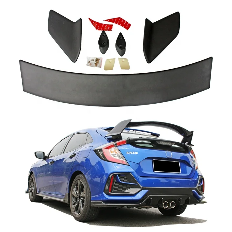 
Factory Supply Bright Black Style Rear Trunk Spoiler Car Rear Wing For Honda civic typer 