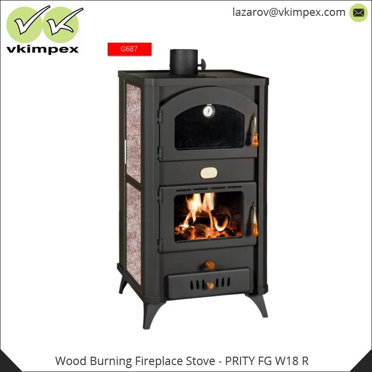150 kg Weight High Heating Capacity Wood Burning Fireplaces Stove with Oven for Indoor Use