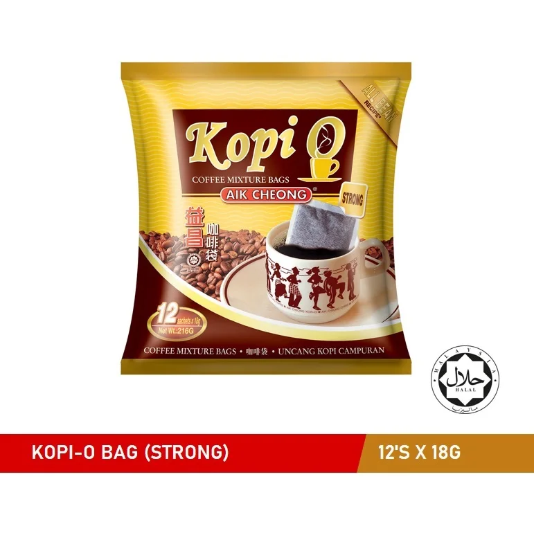 Bulk Sale Malaysia Kopi O Black Coffee (Original/Plus/Strong/Sugar) 4 Choices 20 sachets x 10g Halal Certified