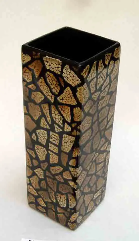 
Square lacquer vase with egg-cell finishing, Vietnam handicrafts, suitable for home-decor, tableware, kitchenware 