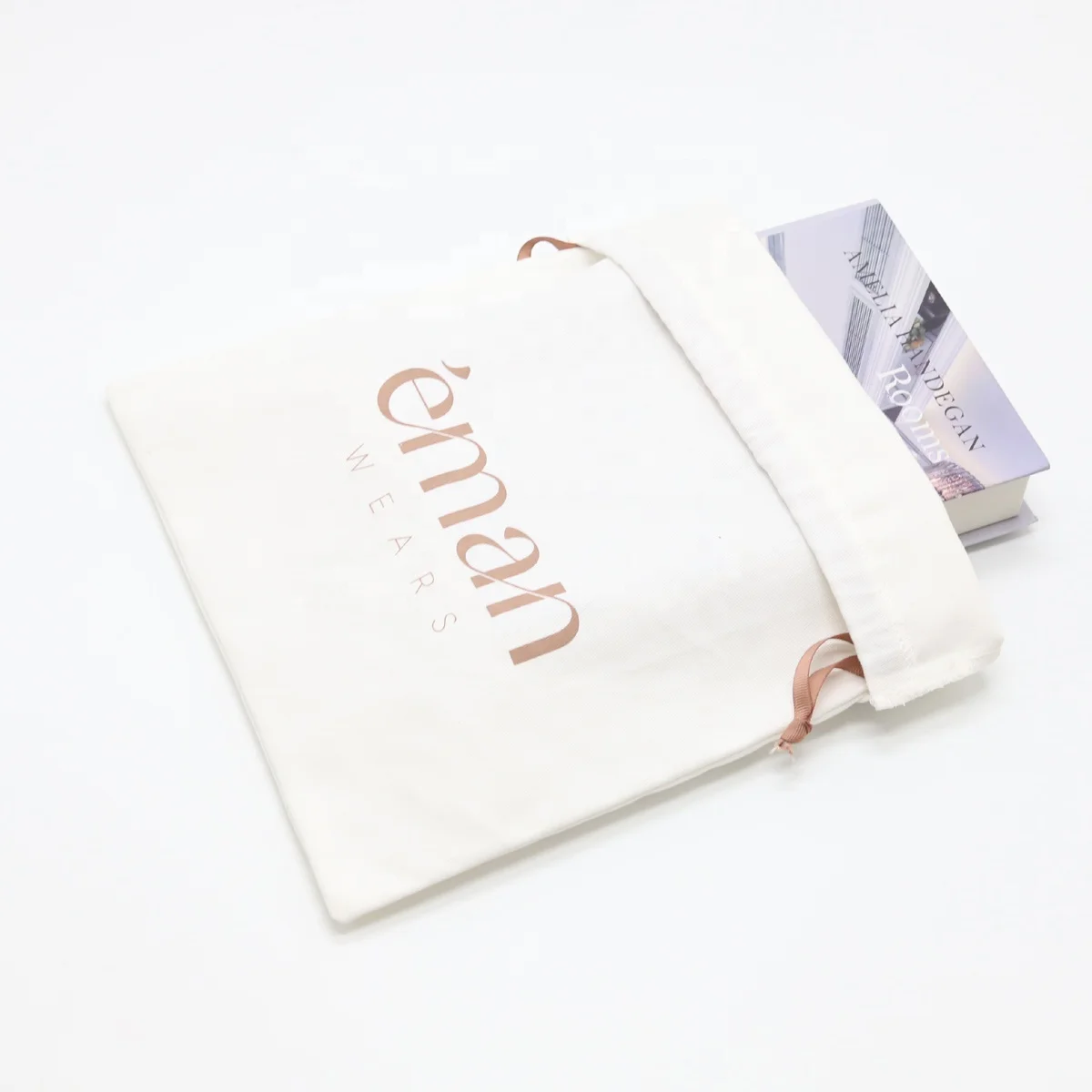 Хлопковая подарочная сумочка с принтом логотипа на заказ, сумочка для шляпы, кошелька, сумка для упаковки на пояс, большая хлопковая саржевая Сумка-пылезащитник на шнурке для обуви