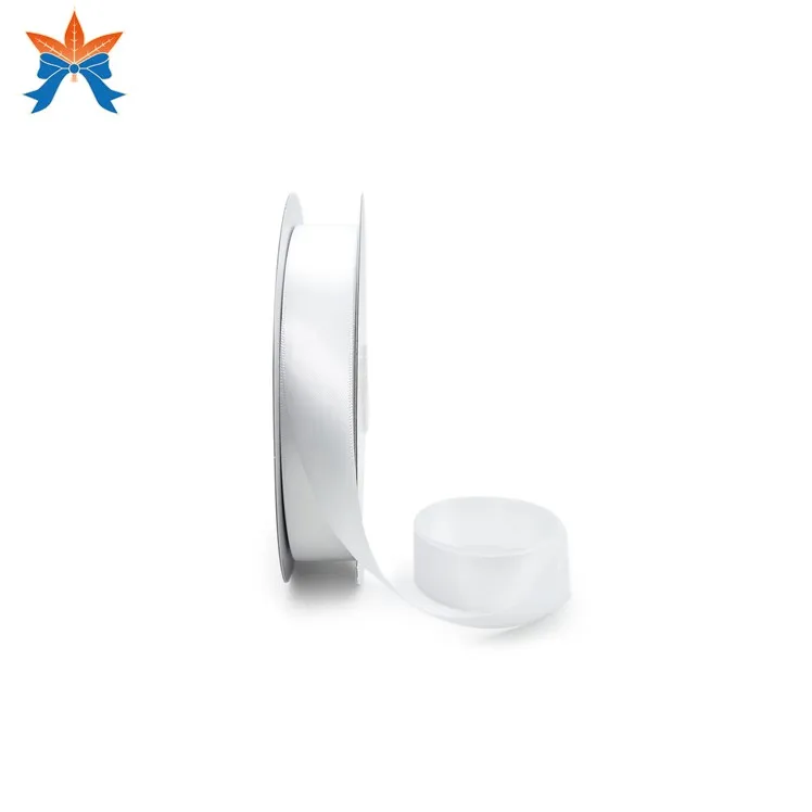 Индивидуальная белая атласная двухсторонняя лента 7/8