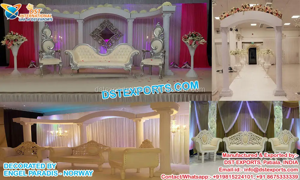 Популярная белая тема свадьба сцена Торонто еврейская принцесса прием ОП Свадебный сценический фон рамка