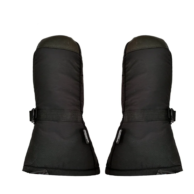 Winter Ski Mittens Thermal 3M Thinsulate Insulation Water Resistant Real Black Goat Leather Snowboard Skiing Mitts