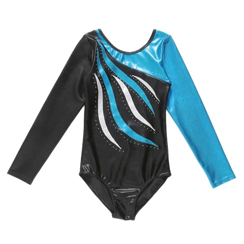 Girls Ballet Gymnastics Suit Long Sleeve Leotards Dance club Practice Clothes Girls Diamond Body Suit  gymnastic costume