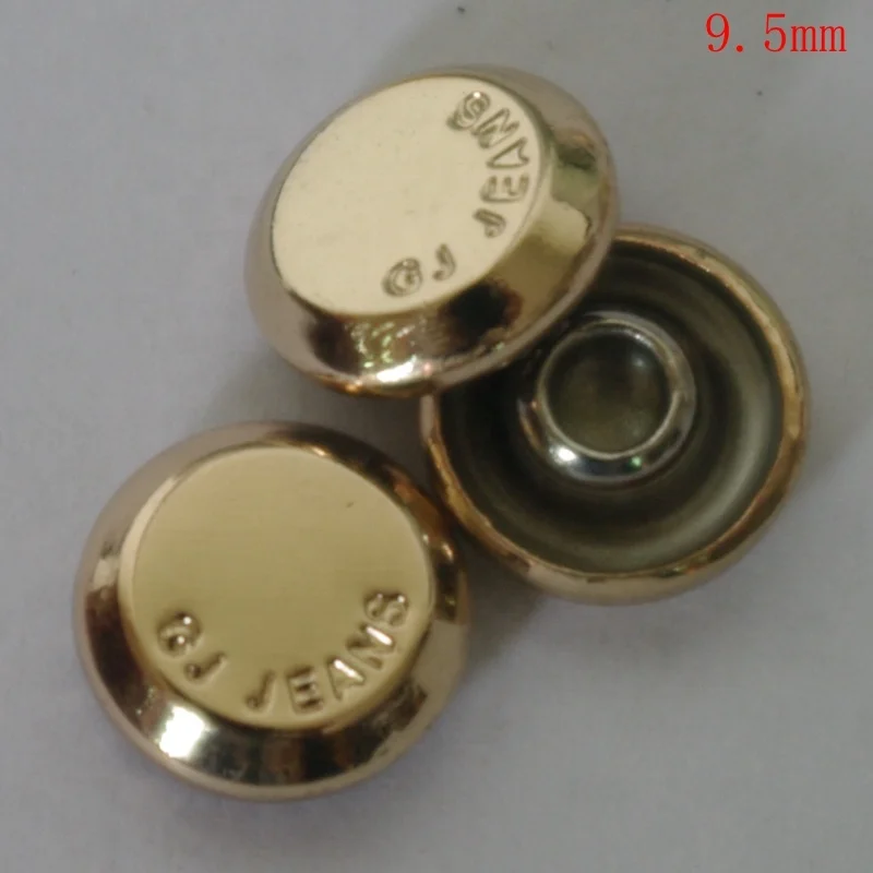 9.5mm high edge  light  gold metal badge jeans denim studs rivet