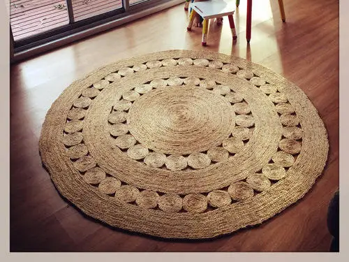 Jute Round Braided Rugs And Carpets Wholesaler Manufacturer Best Quality Jute Carpets Best price In India Delhi