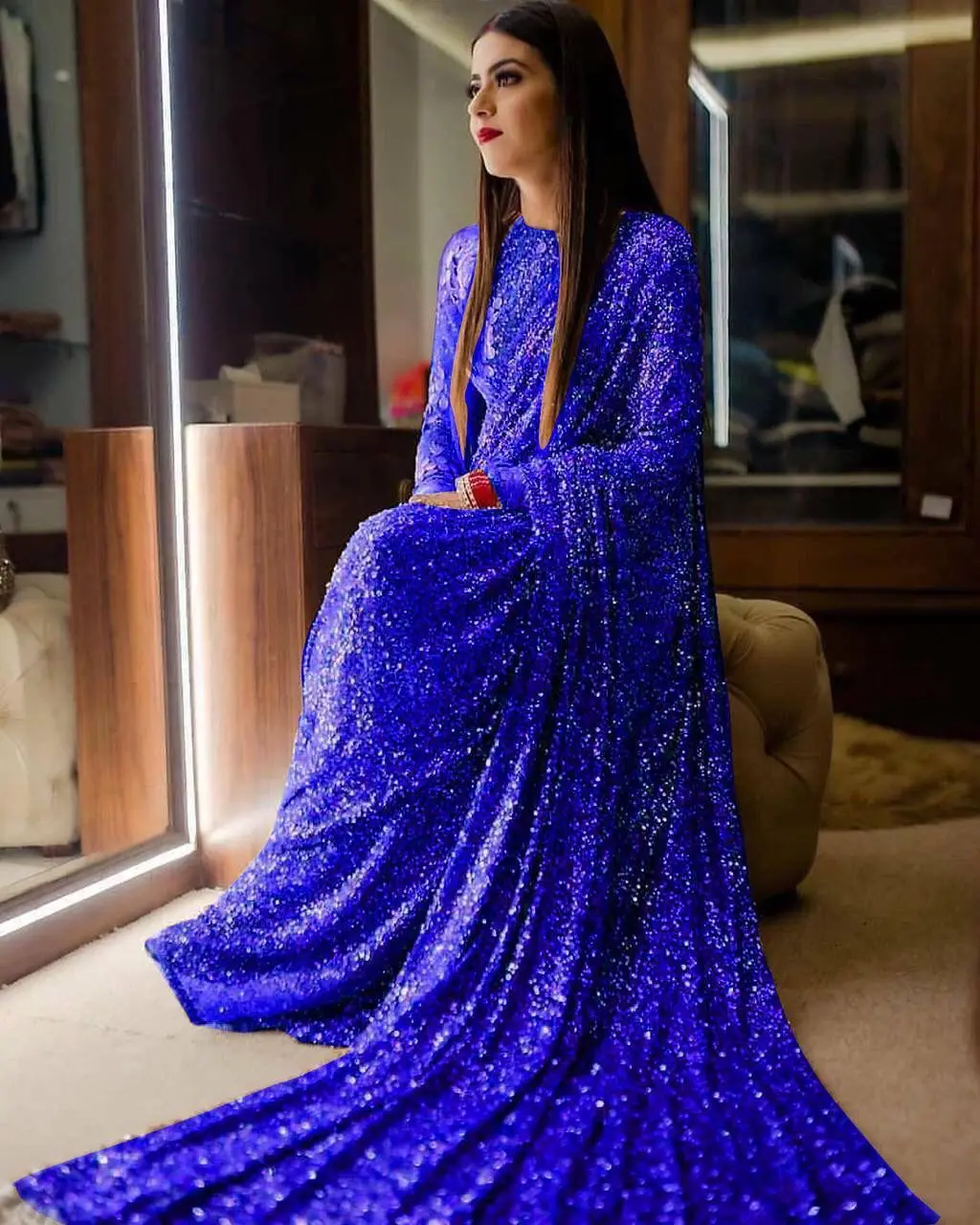 GEORGETTE WITH EMBROIDERY CHEN WORK SAREE FROM OMVAGMINE