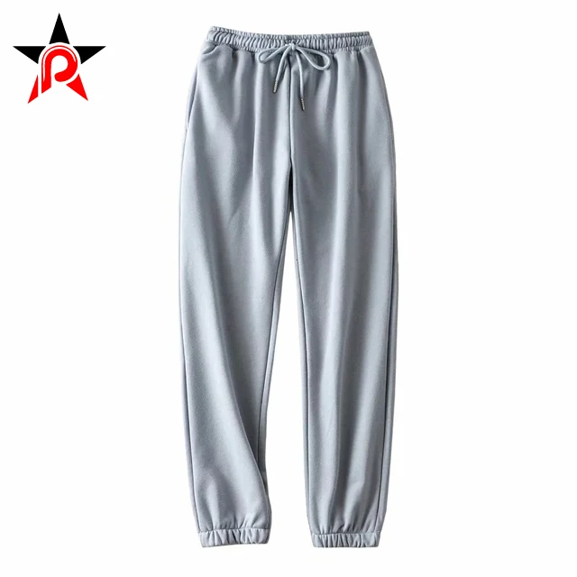 High Quality French Terry Women Casual Elastic Bottom Joggers Pants High Waist Drawstring Pleated Women Sweatpants