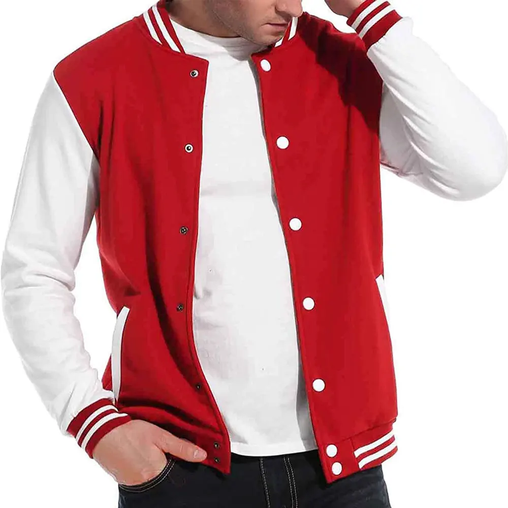 OEM Wholesale Custom 480GSM French Terry Cotton Men Varsity Jacket