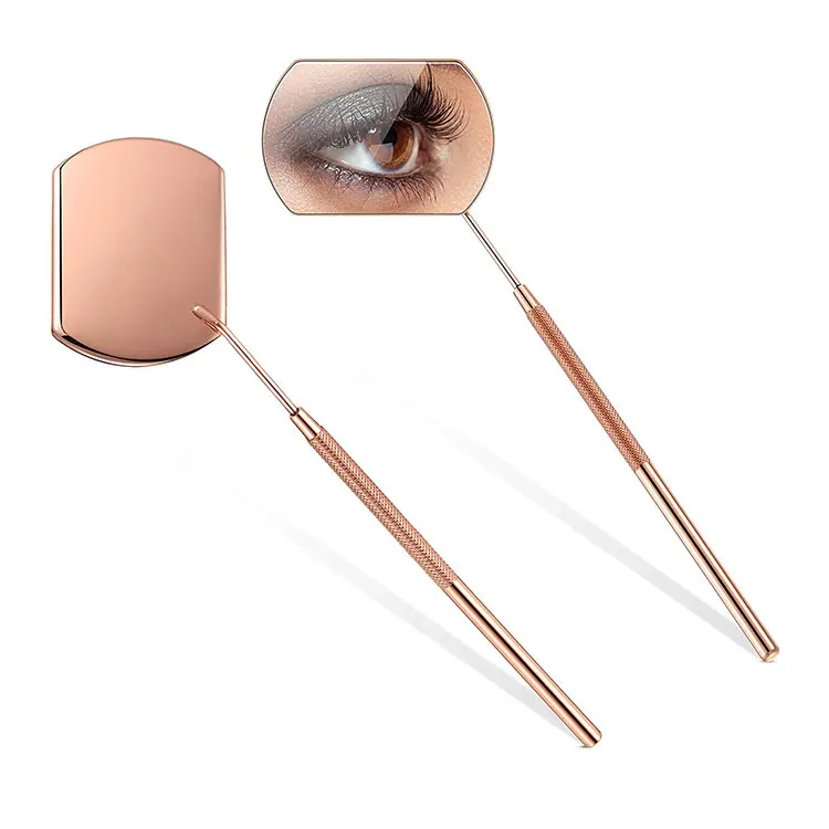 Зеркало для проверки наращивания ресниц с золотым покрытием и новой красивой ручкой