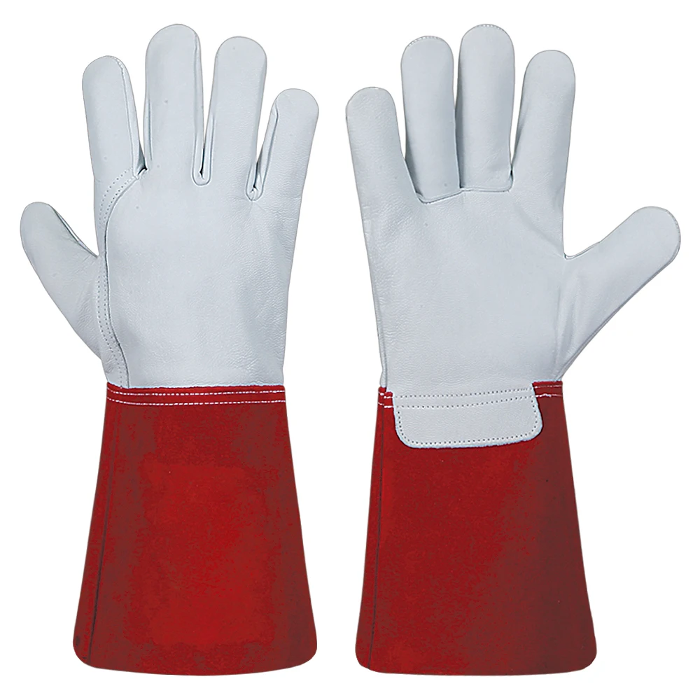 Welding Gloves with Reinforced Padding / Glass Handling Gloves /Fire Proof Welding Glove Double Palm Red