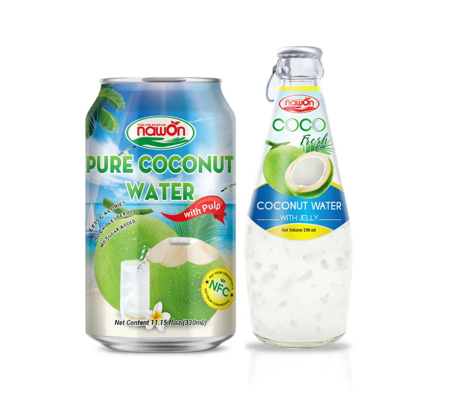 Wholesale Coconut Tender Water Vietnam Glass Bottle 290ml Mango Flavor Fresh Natural 100% Pure Healthy No Sugar OEM