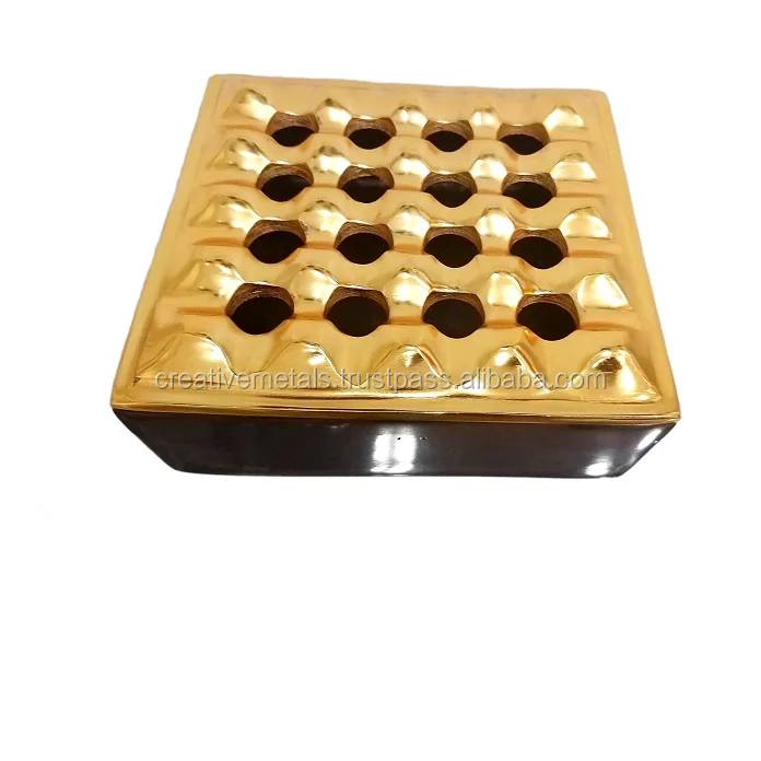 
 Современная металлическая пепельница с золотой и черной настольной металлической пепельницей пепельница из нержавеющей стали для использования внутри и вне помещения для курильщиков  