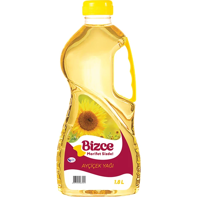 
 Чистое подсолнечное масло Bizce 1,8 Л x 6 с ручкой сбоку рафинированное подсолнечное масло  