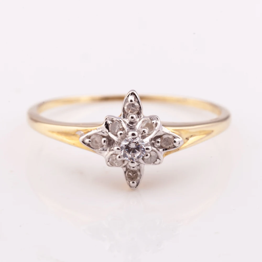 classic flower diamond ring silver 925 14K gold plated factory price high quality  from Thailand Manufacturer