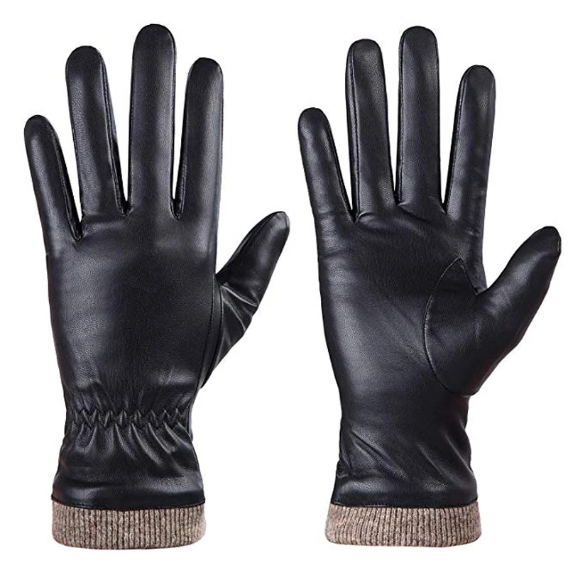 Cheap Winter Gloves Cheap Fashion Smartphone Fleece Lining Touch Screen Winter Men Sheepskin Leather Gloves From Pakistan