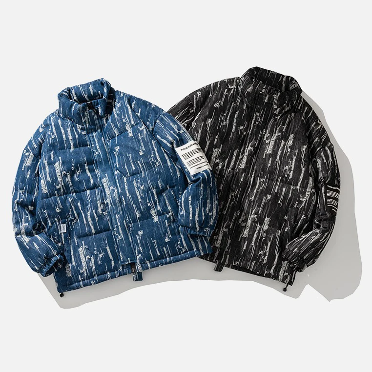 Мужские зимние хлопковые пуховики на заказ, мужские нейлоновые куртки с цветными блоками, мужская куртка с 3d вышивкой из синели, стеганая куртка