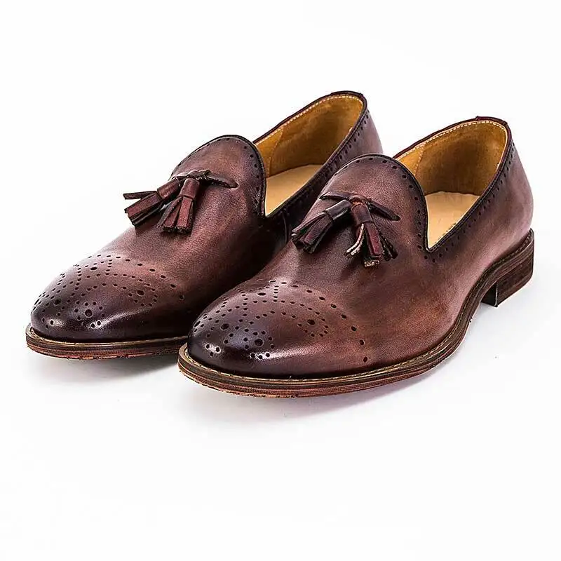 New design slip on casual pure genuine party wear loafer synthetic leather shoes men