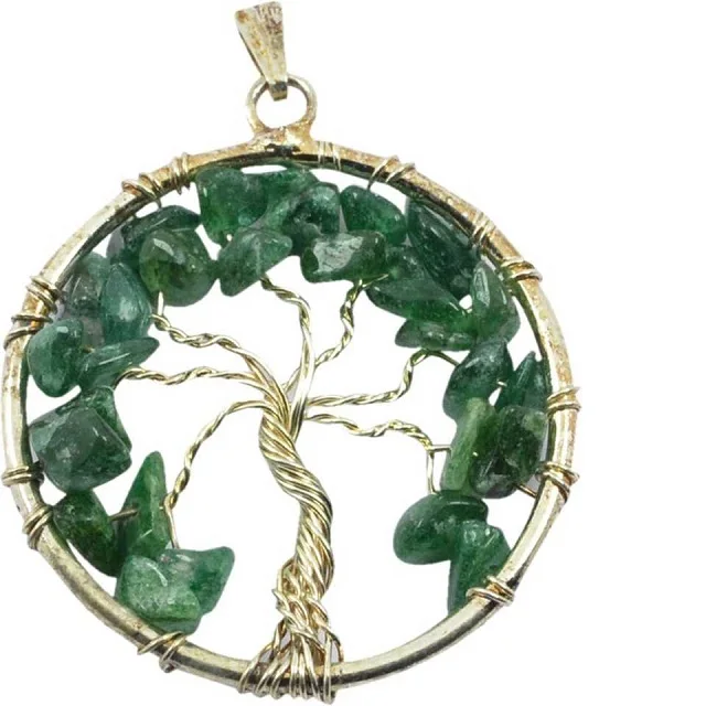 7 Chakra Stones Natural Stone Quartz Tree of Life Pendant for Women Men Healing Crystal Necklace Pendants Reiki Jewelry