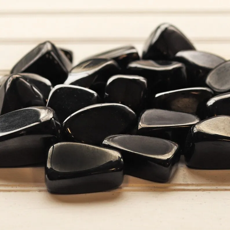 Black Jet Tumbled stones / Wholesale High quality Black Jet tumble stone / Bulk crystals tumbled stone for Healing
