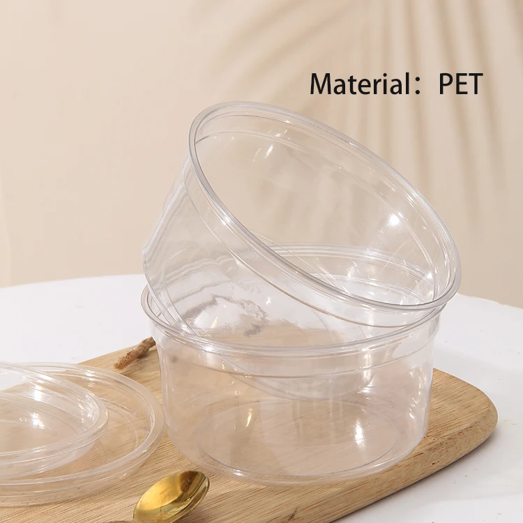 Wholesale Custom Clear Plastic Take Away 12 oz Salad Bowl Packaging PET Box For Fruit