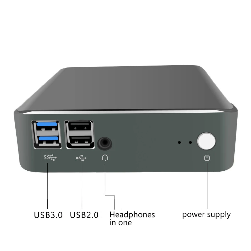 
Industrial control computer seven generations i3i5i7 mini industrial control mini office home computer host gigabit network port 