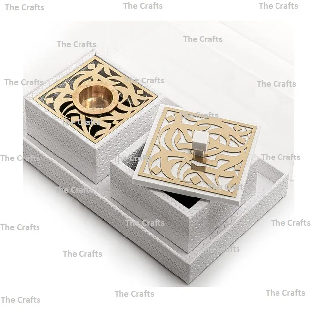 Antique Design Wooden Oil Burner With Sweets Box And Tray Premium Quality Home And Hotel Fragrance Mabkhars