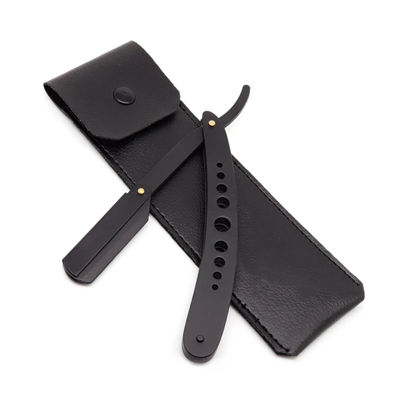 New Model Stainless Steel Folding Private Label Shavette Straight Razor Replaceable Barber Razor Blades